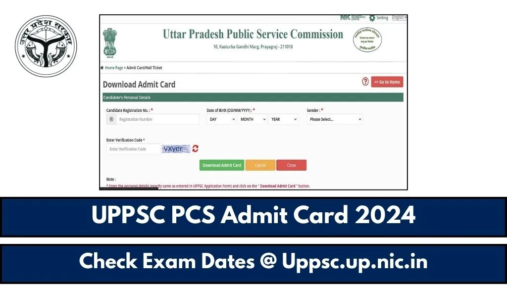 UPPSC PCS Admit Card 2024